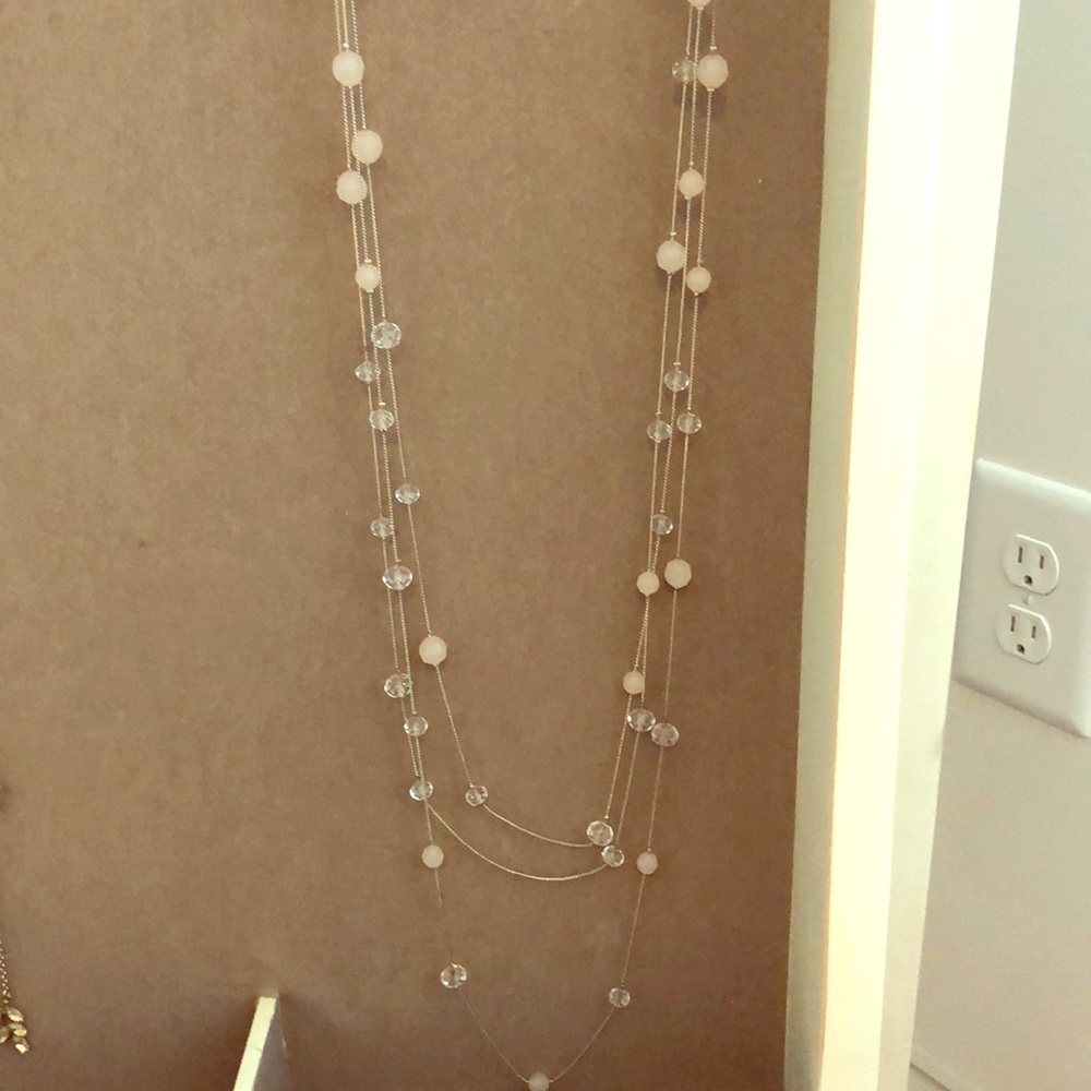 The Loft Clear and Blush beaded necklace